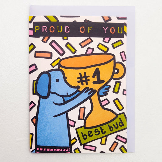 Best Bud Dog Champ Greetings Card