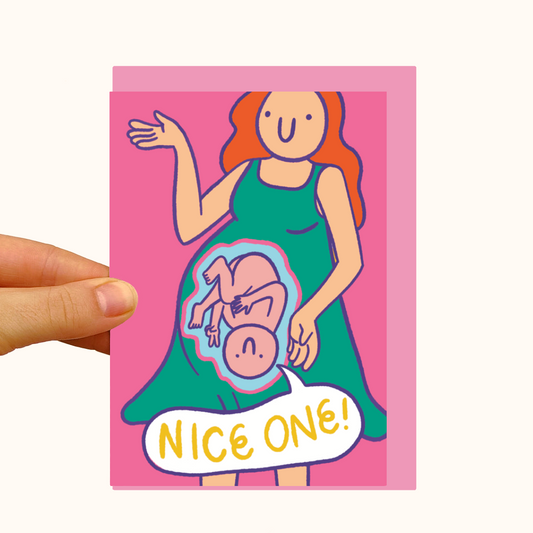 Nice One Pregnancy New Mother - Pearlescent New Baby Card