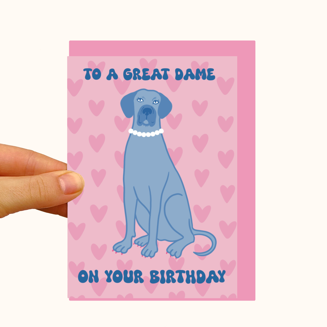 Great Dame / Dane Fancy Dog - Pearlescent Birthday Card