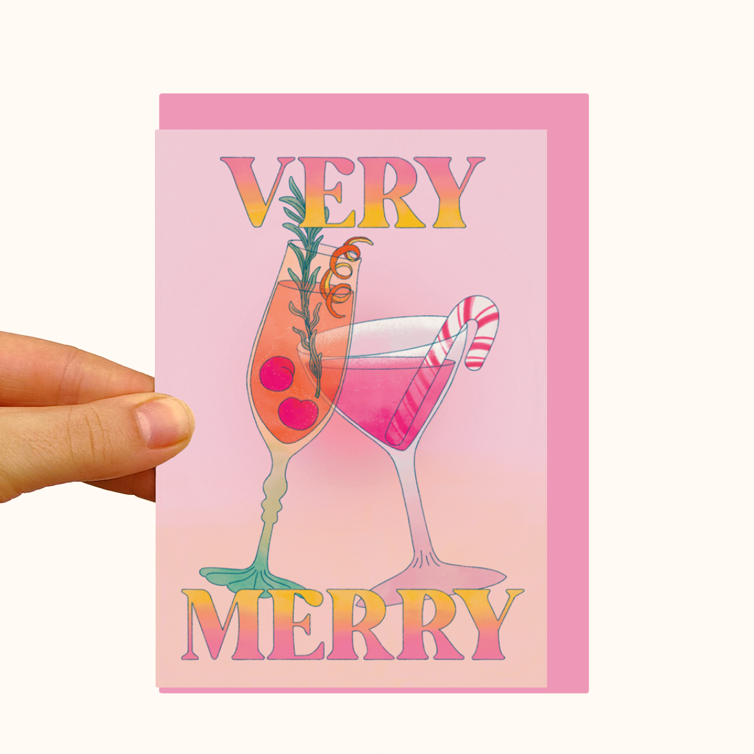 Very Merry Cocktails - Pearlescent Christmas Card