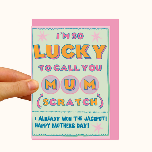 Novelty Scratch Off Lottery Ticket- Pearlescent Mother's Day Card