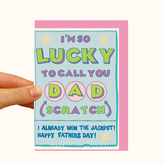 Novelty Scratch Off Lottery Ticket- Pearlescent Father's Day Card